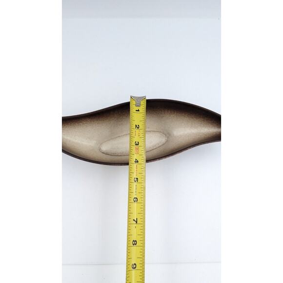 Howard Pierce Console Bowl Pottery Dish Brown Ombré Speckled Mid Century 13” - Picture 11 of 12